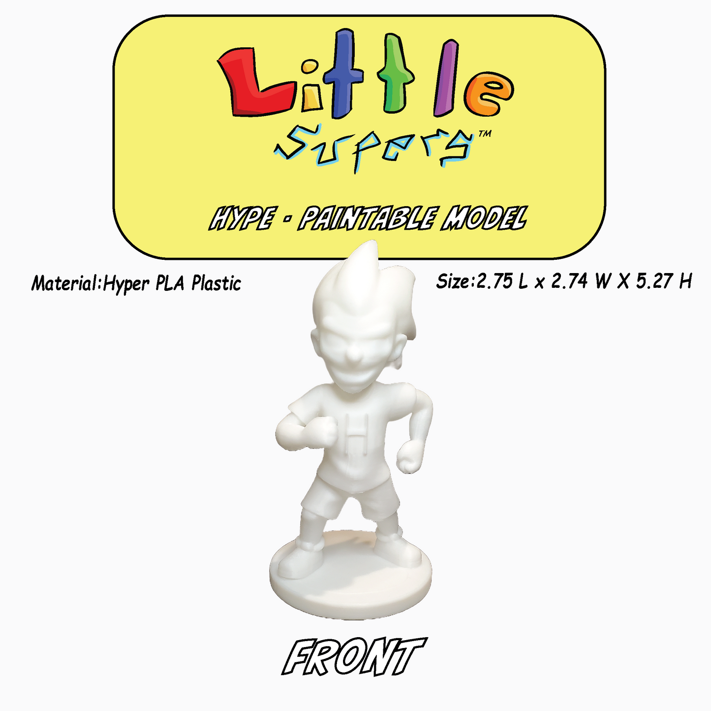Little Supers - Hype - 3D Paintable Model