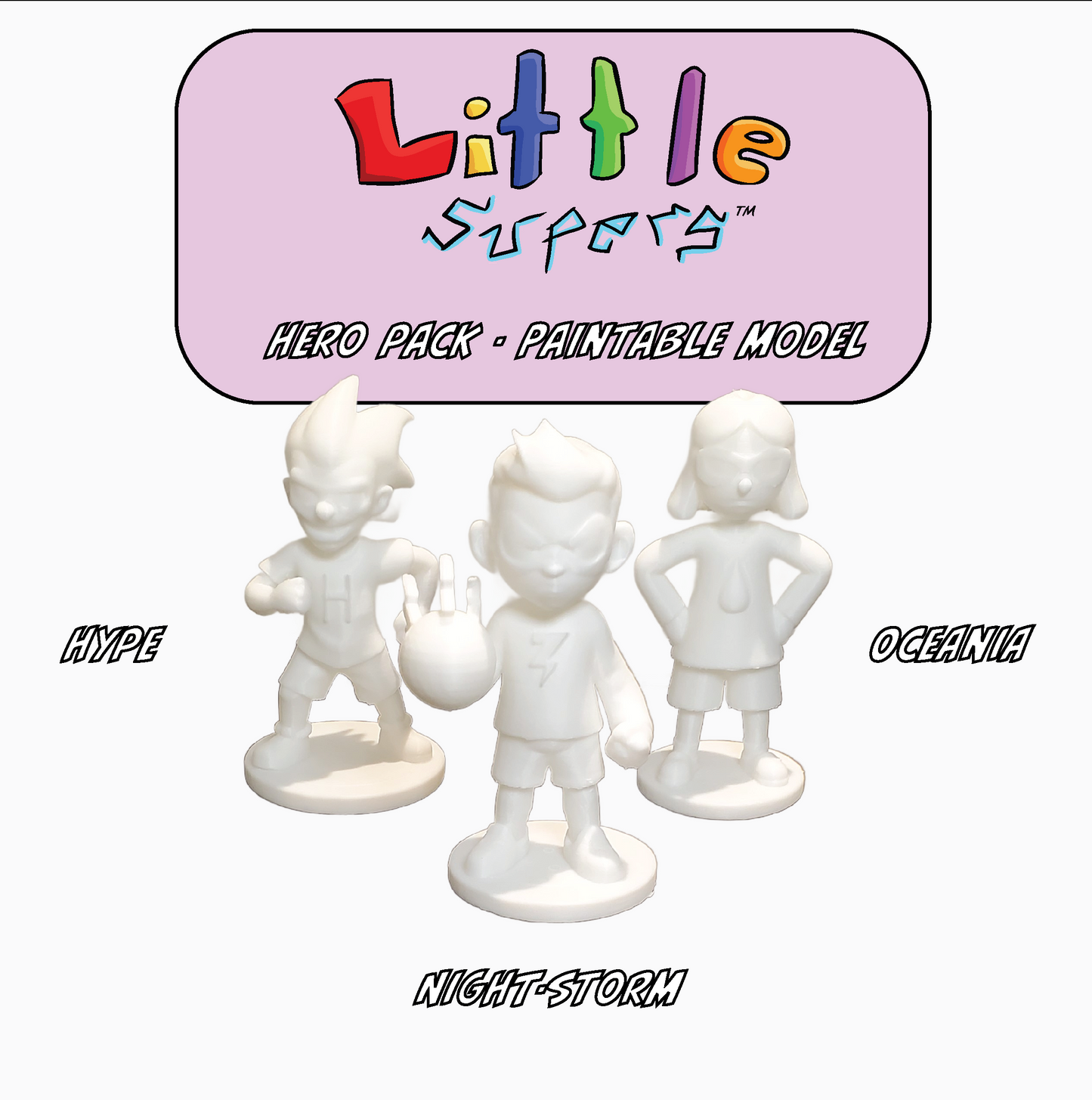 Little Supers Hero Pack - 3d Paintable Model Bundle
