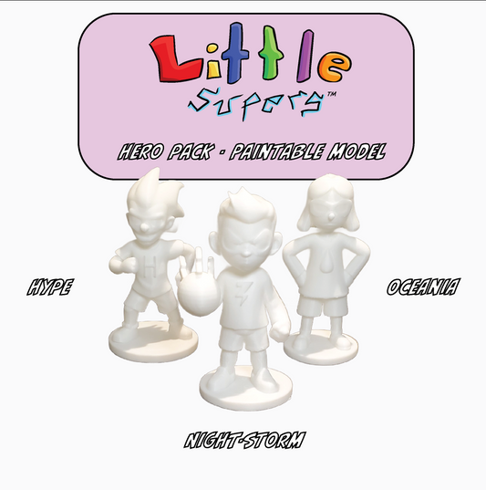 Little Supers Hero Pack - 3d Paintable Model Bundle