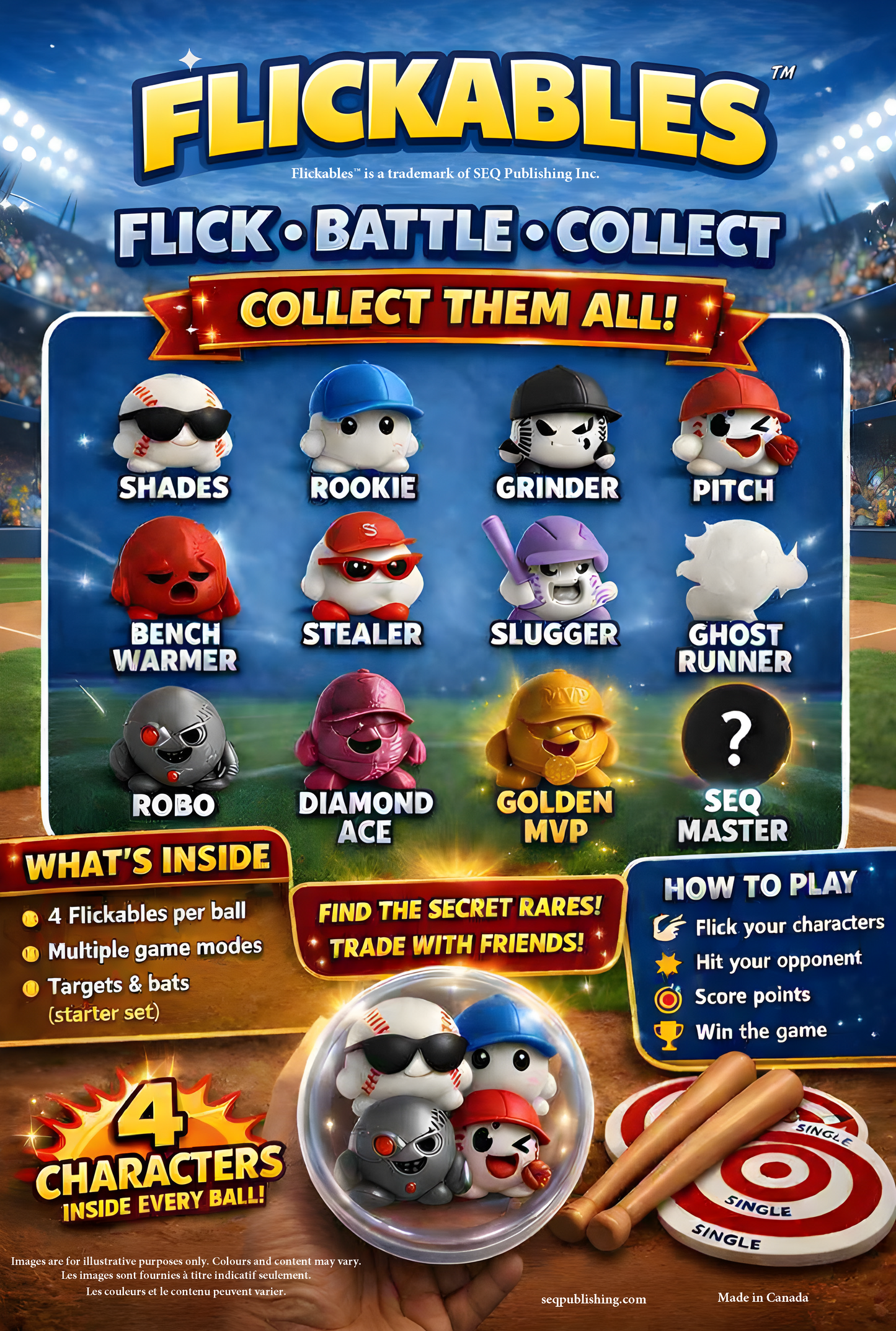 Flickables™ - Baseball Series 1 - 3 Ball Booster Pack