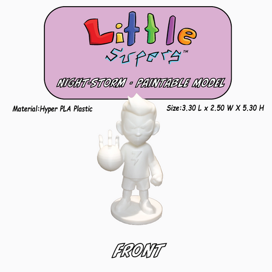 Little Supers - Night-Storm - 3D Paintable Model