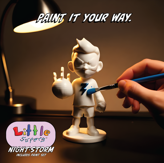 Little Supers - Night-Storm - 3D Paintable Model